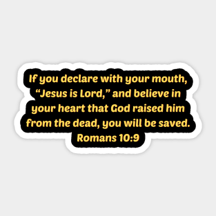 Bible Verse Romans 10:9 Sticker